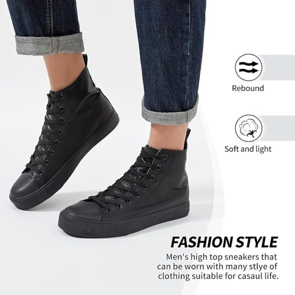 Men’s Black High Top Leather Sneakers